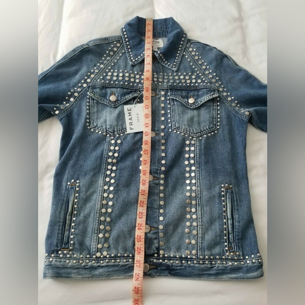 Frame Studded Denim Jacket sz M - Picture 9 of 15